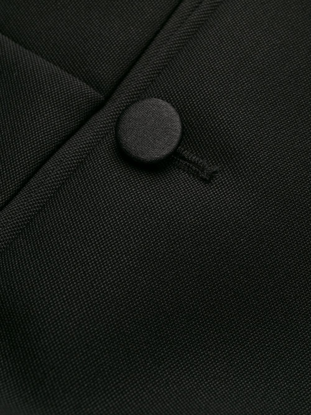 Saint Laurent Pleated Grain De Poudre Wool Straight-leg Pants In Black