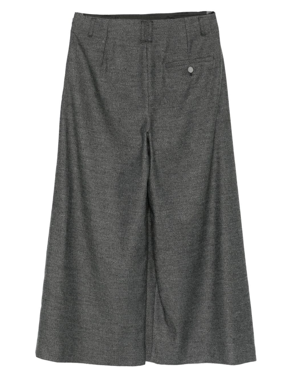 Emporio Armani Wide-leg Trousers With Front Pleats And Pockets In Gray