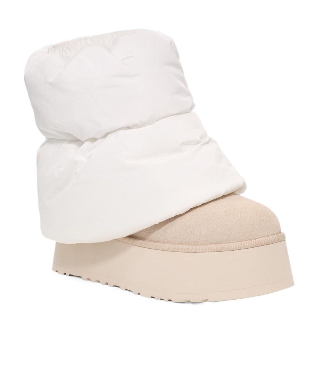 Ugg Suede Mini Dipper Puffer Boots 50 In White