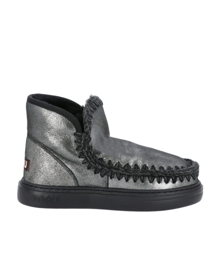 Mou Logo Boots In Gray