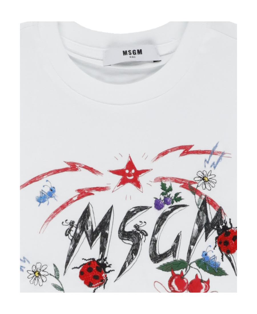 Msgm Round-necked T-shirt In White
