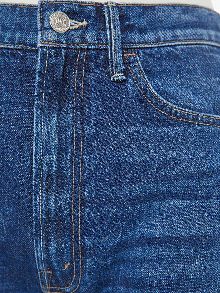 Mother The Ditcher Zip Flood Straight Leg Jeans In Blue