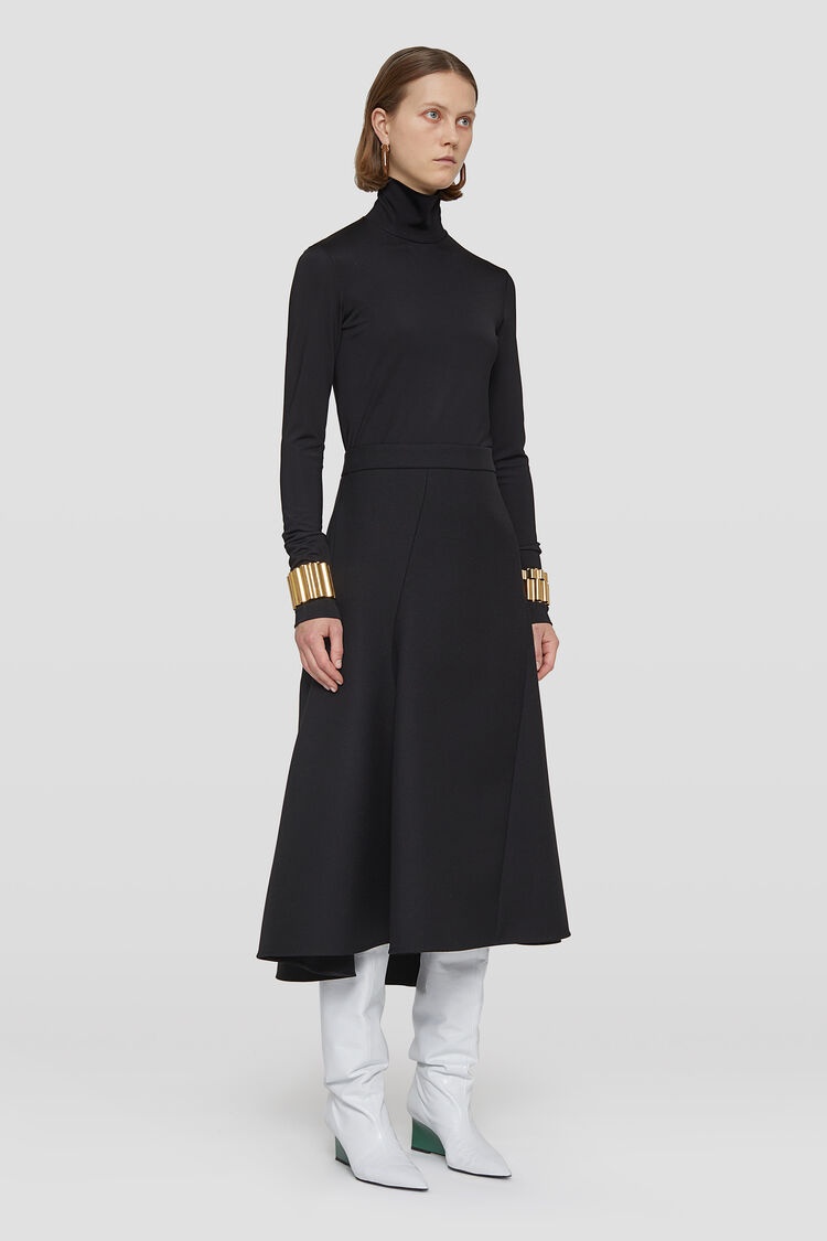 Shop Jil Sander High-neck Satin Top In Black
