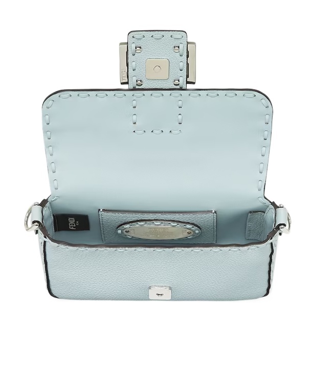Fendi Mini Baguette Shoulder Bag In Light Blue