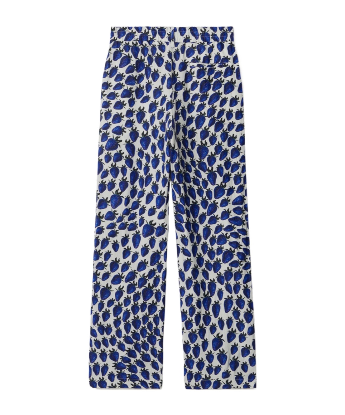Burberry Strawberry-print Straight Trousers In Blue