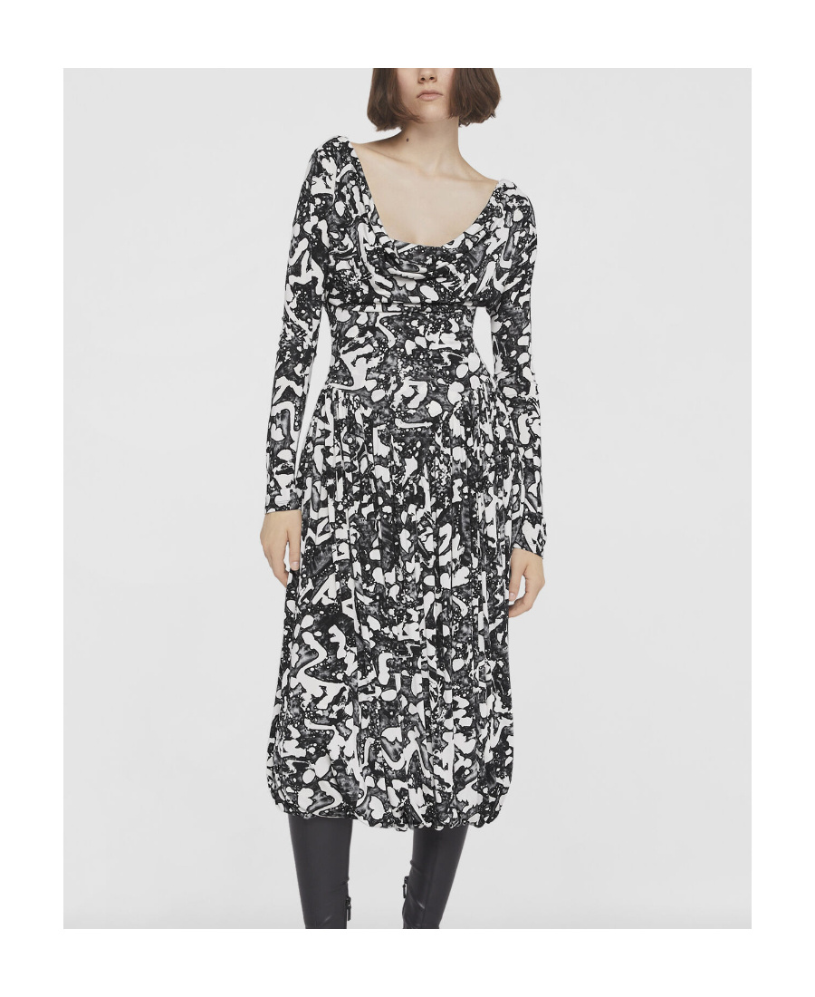 Stella Mccartney Graphic-print Jersey Dress In Black