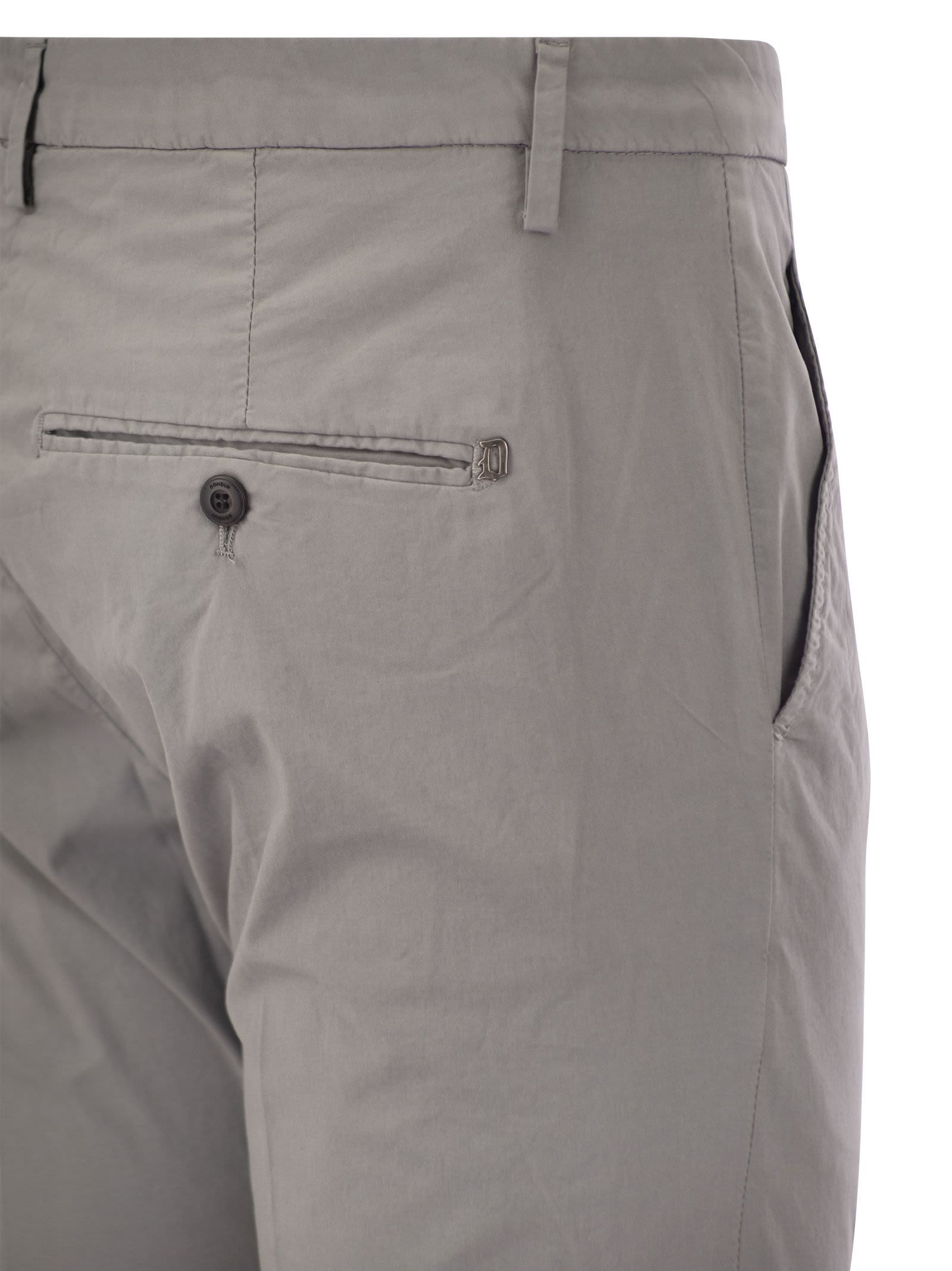 Dondup Alfredo - Slim-fit Cotton Trousers In Gray