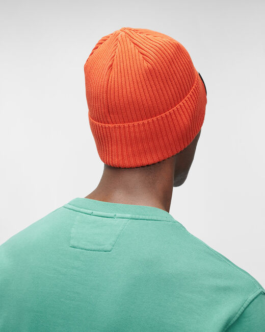 C.p. Company Goggles Ribbed-knit Beanie Hat In Red