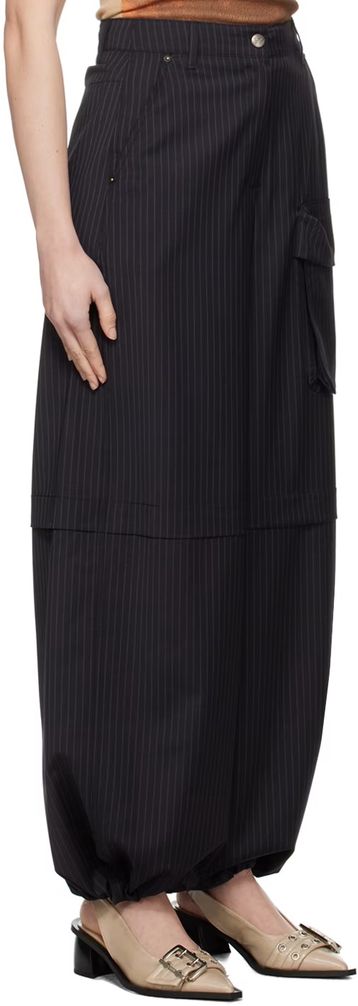 Open Yy Pinstripe Trousers In Blue