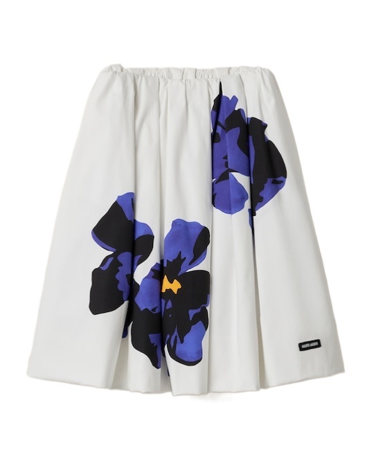MIU MIU POPLIN AND JERSEY PRINTED SKIRT