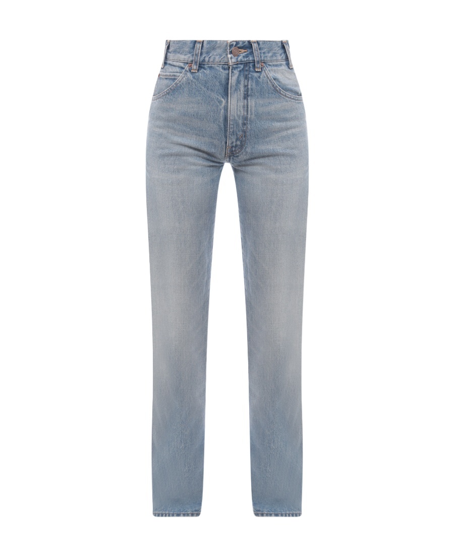 Celine Logo Denim Pants In Blue