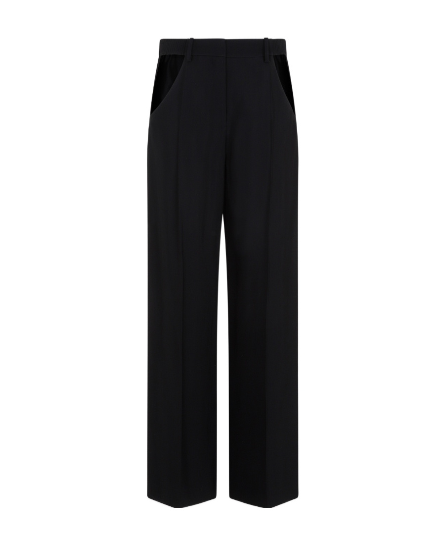 Mugler Wide-leg Cut-out Trousers In Black