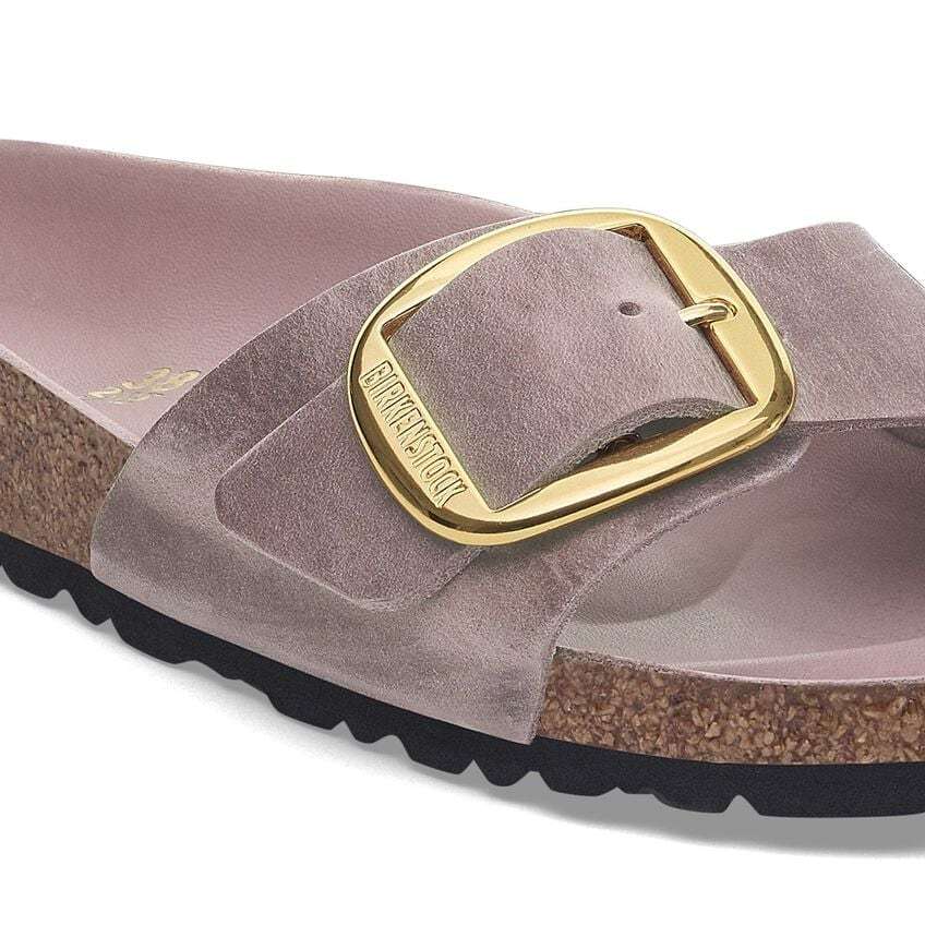 Birkenstock Madrid Big Buckle Oiled Leather In Gray