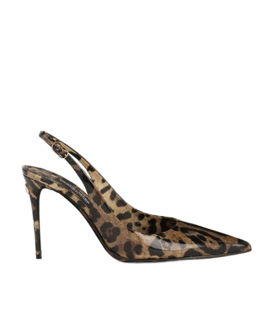Dolce & Gabbana Dolce&gabbana Sandali Donna Pelle Marrone/leopardato In Animal Print