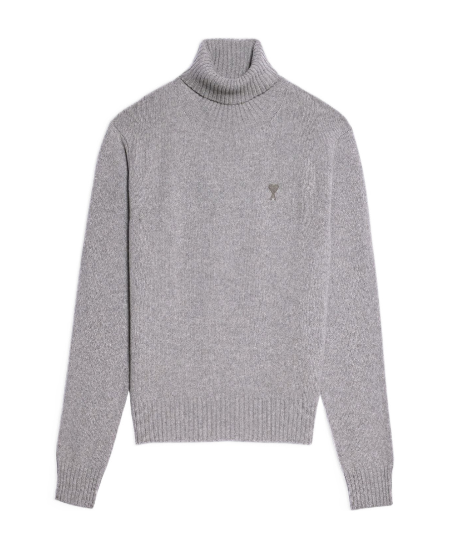 Ami Alexandre Mattiussi Ami De Coeur Cashmere Jumper In Gray