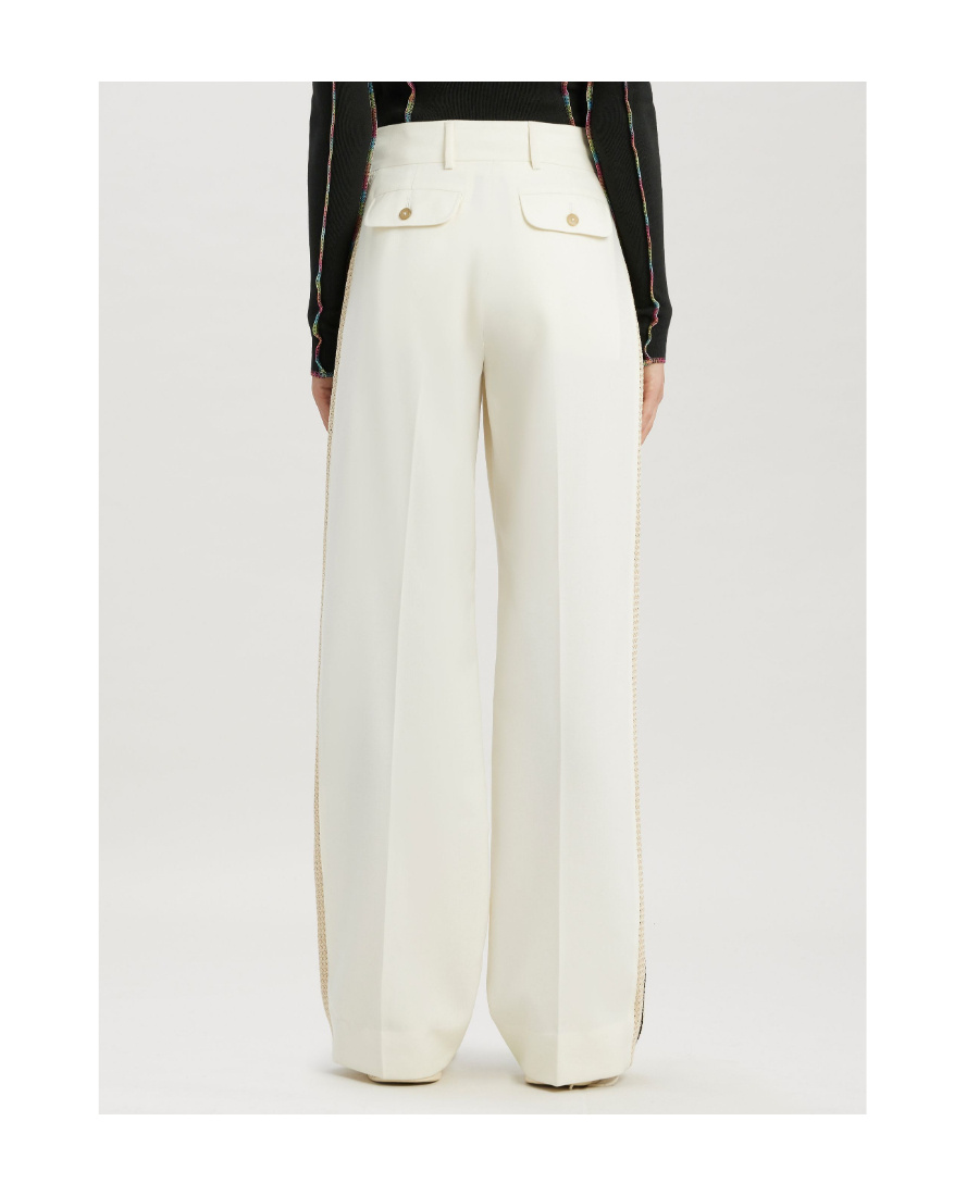 Palm Angels Side-stripe Trousers In White