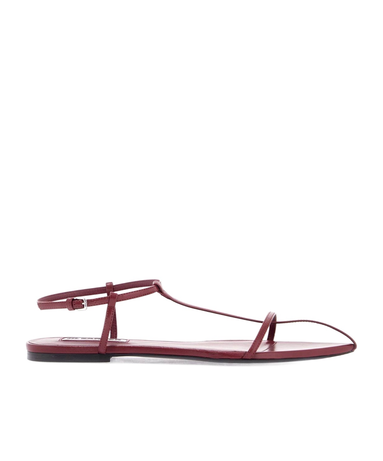 Jil Sander 10mm Leather T-bar Sandals In Red