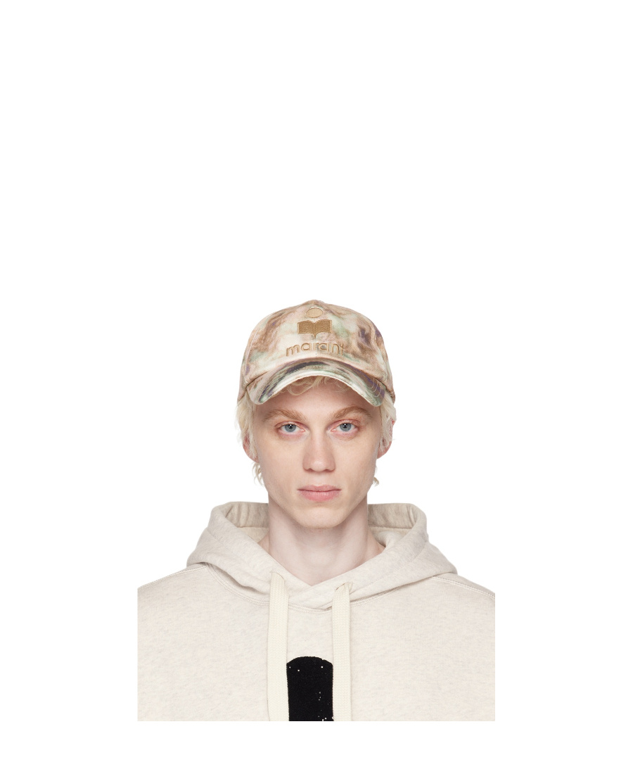 Isabel Marant Marbled-print Logo Cap In Nude
