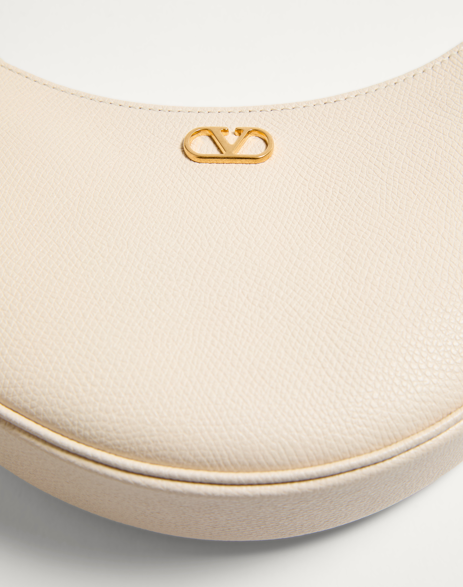 Valentino Vlogo Signature Mini Leather Hobo Bag In Nude