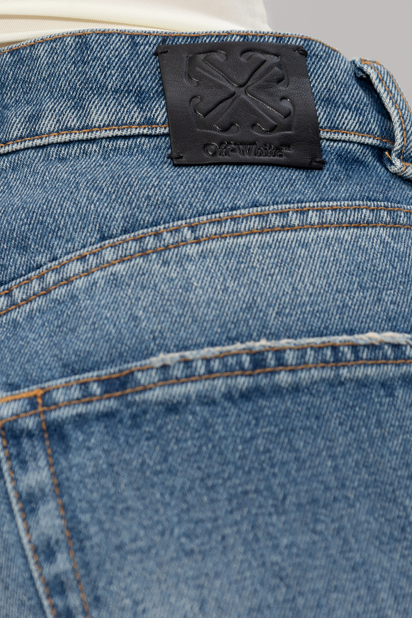 Off-white Low-rise Flared Jeans In Blue