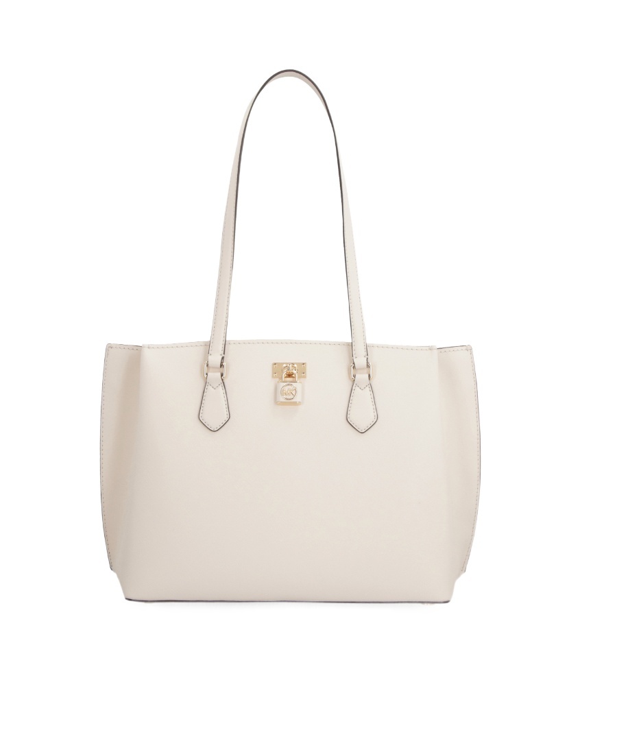 Michael Michael Kors Logo Plaque Top Handle Bag In White