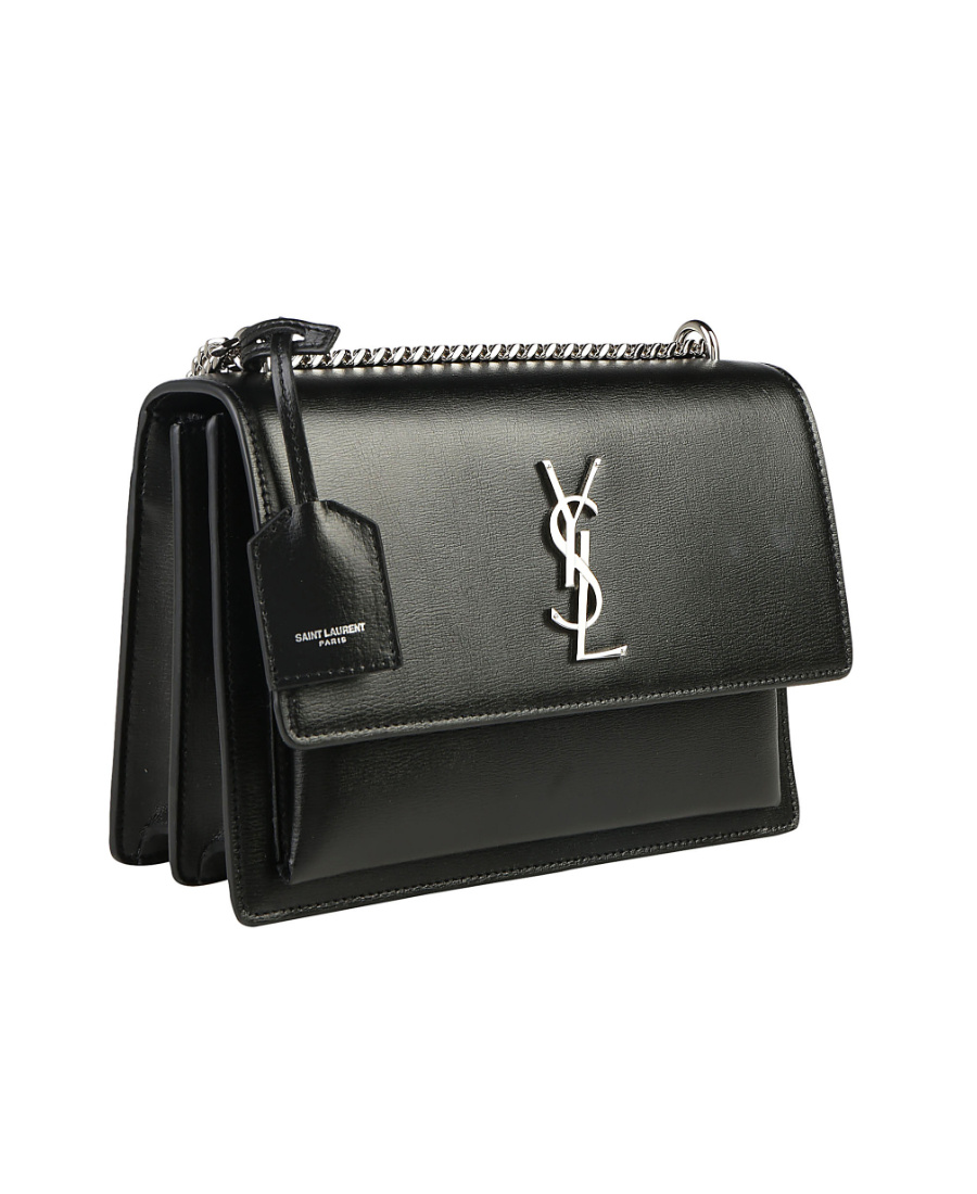 Saint Laurent Medium Sunset Shoulder Bag In Black