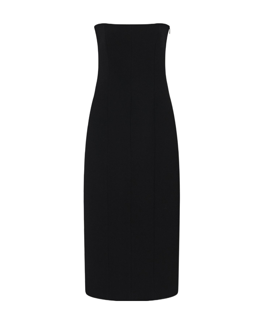 The Row Strapless Midi Dress In Black