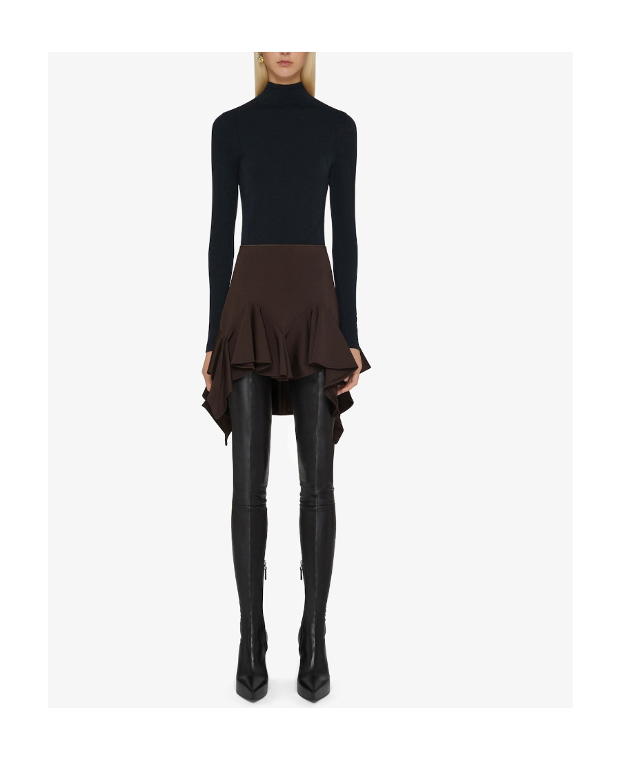 Givenchy Milano Ruffled High Waist Skirt In Black