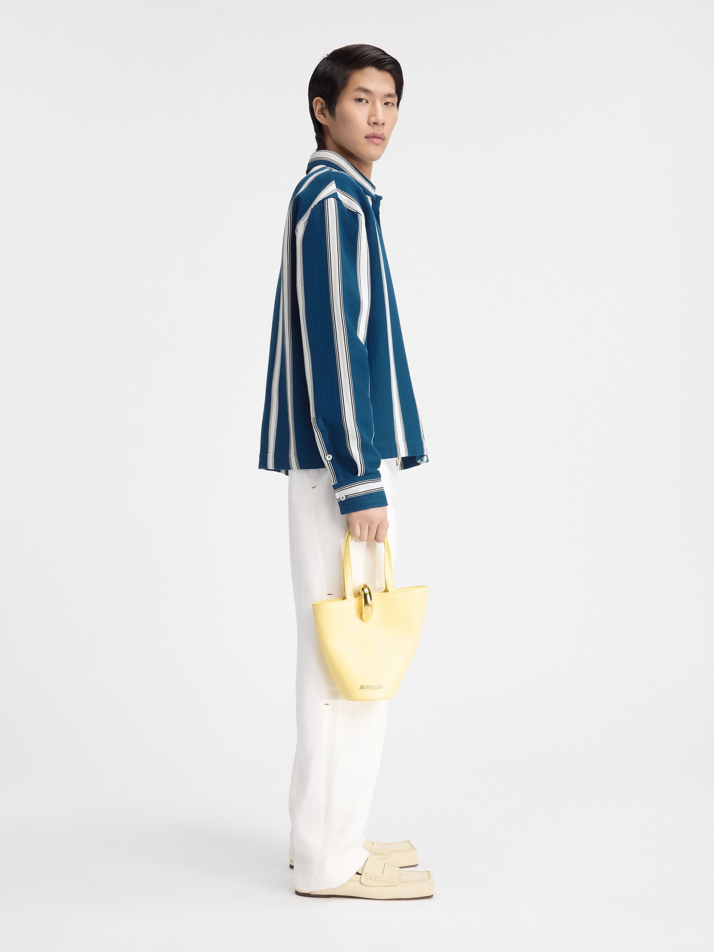 Jacquemus La Chemise Papier Striped Boxy Shirt In Blue