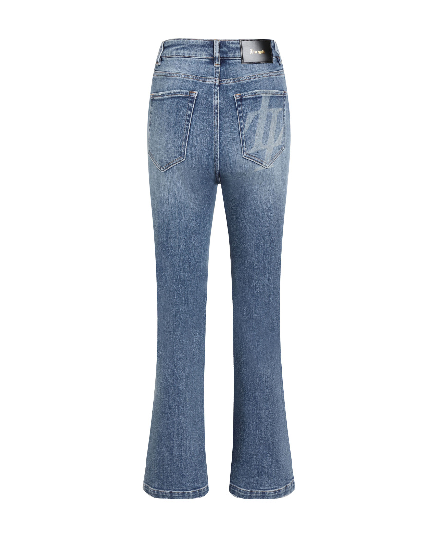 Liuregali Straight Zipper Jeans In Blue