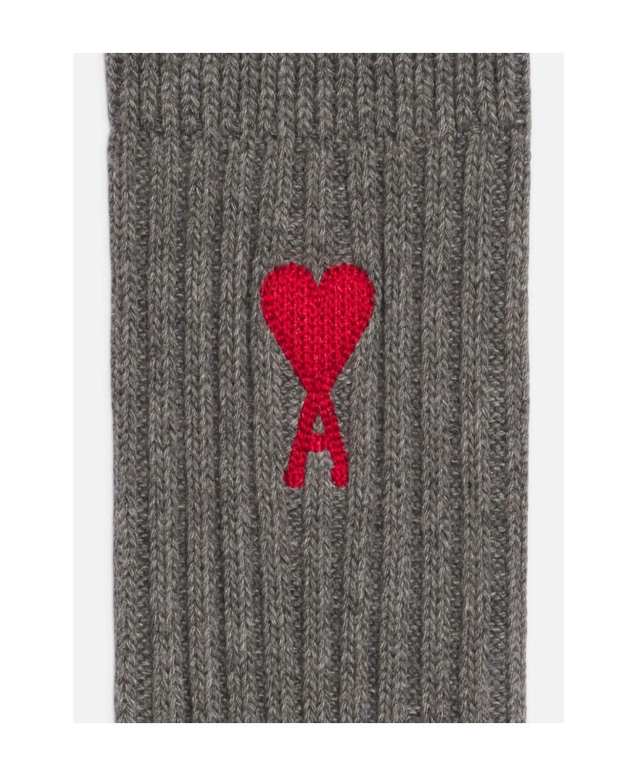 Ami Alexandre Mattiussi Ribbed Knit Signature Set Of Three In White