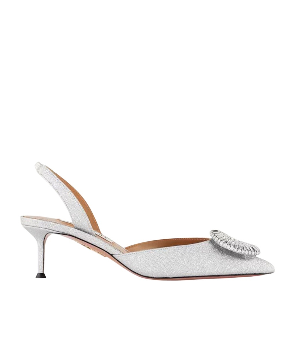 Aquazzura Pointed Toe High Heel Sandals In White