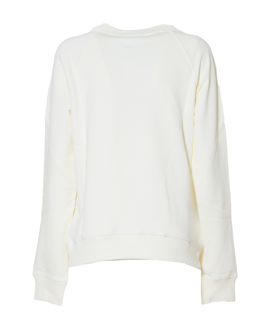 Msgm Logo Printed Crewneck Sweatshirt In White