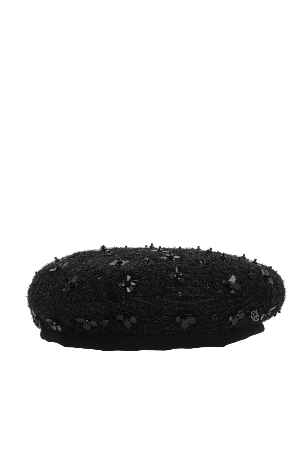 Maison Michel Beaded Textured Beret In Black