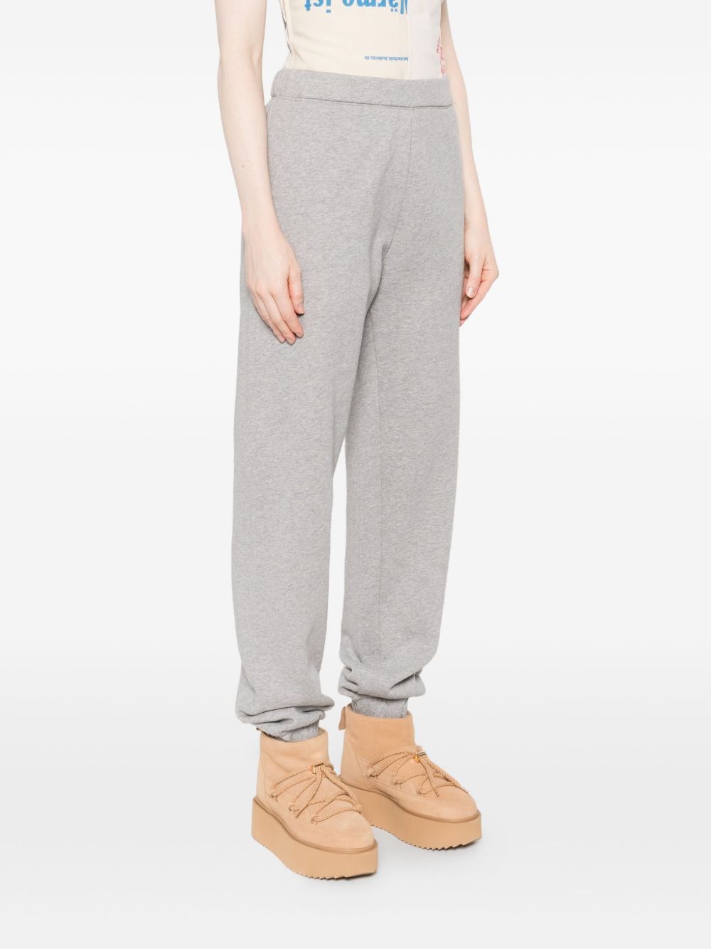 Attico Cotton Sweatpants With Elastic Waistband And Side Pockets In Gray