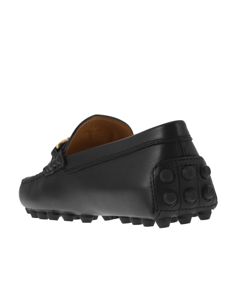 Tod's Leather Kate Gommino Driving Shoes In Black