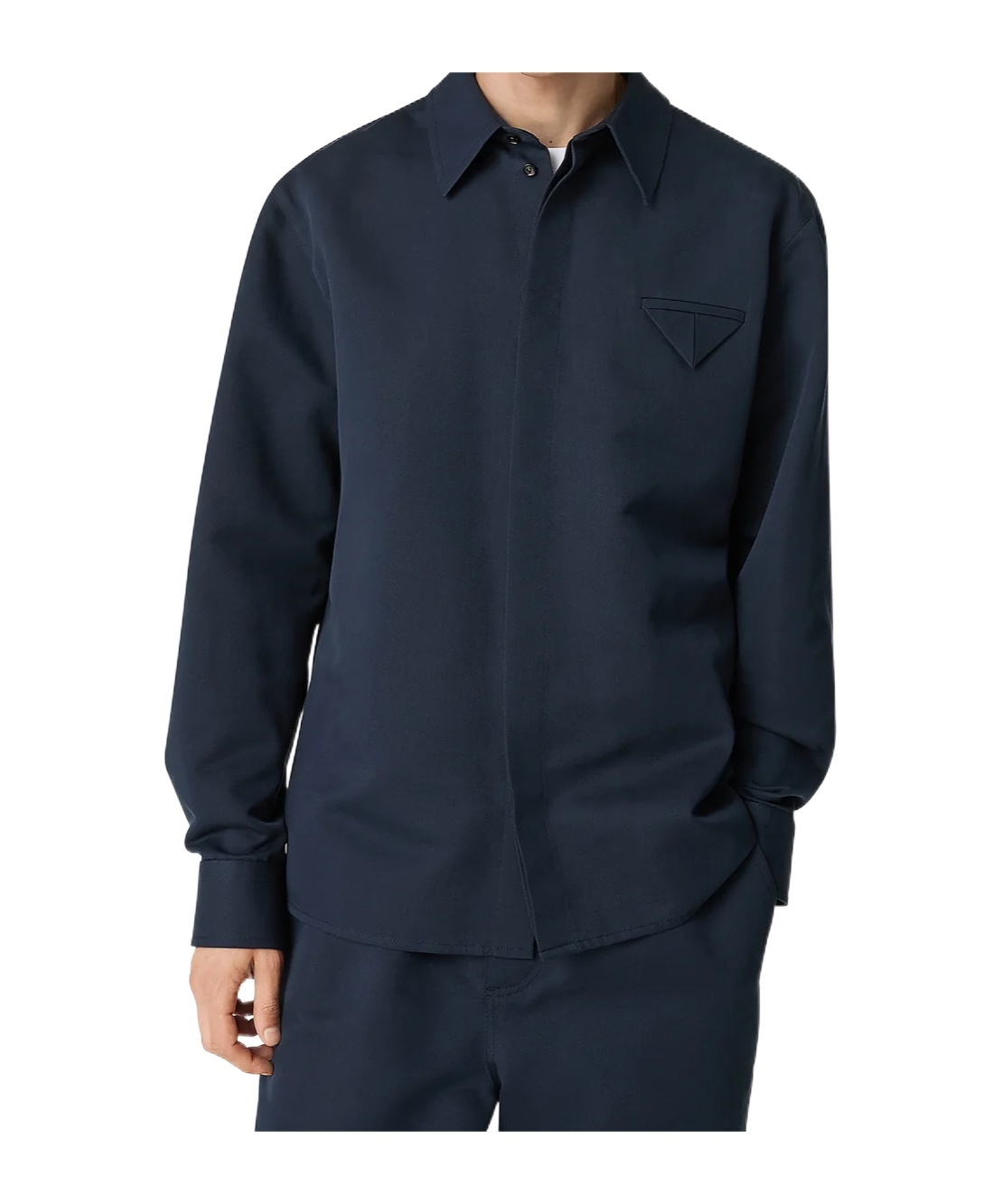 Bottega Veneta Shirt In Twill Cotton And Silk In Blue
