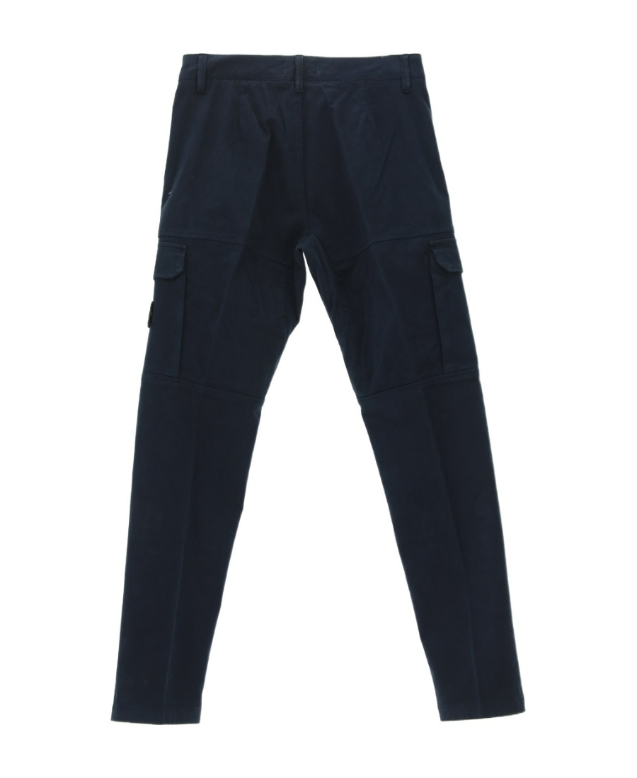 Stone Island Compass-patch Cargo Trousers In Blue