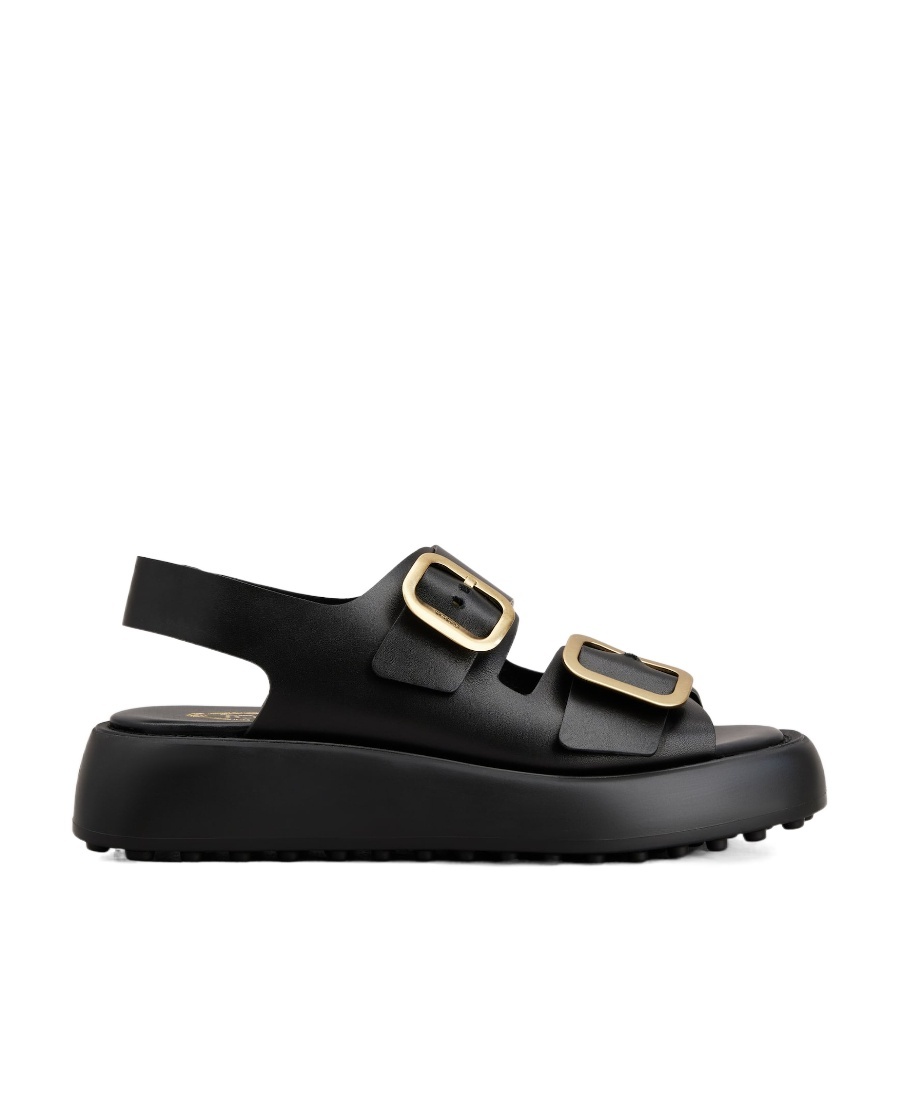Tod's Logo Sandals In Black