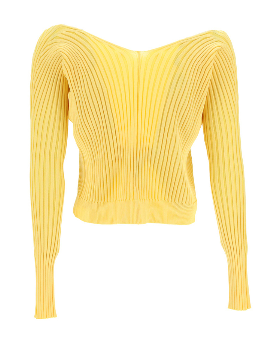 Jacquemus La Maille Pralù Longue Cardigan In Yellow