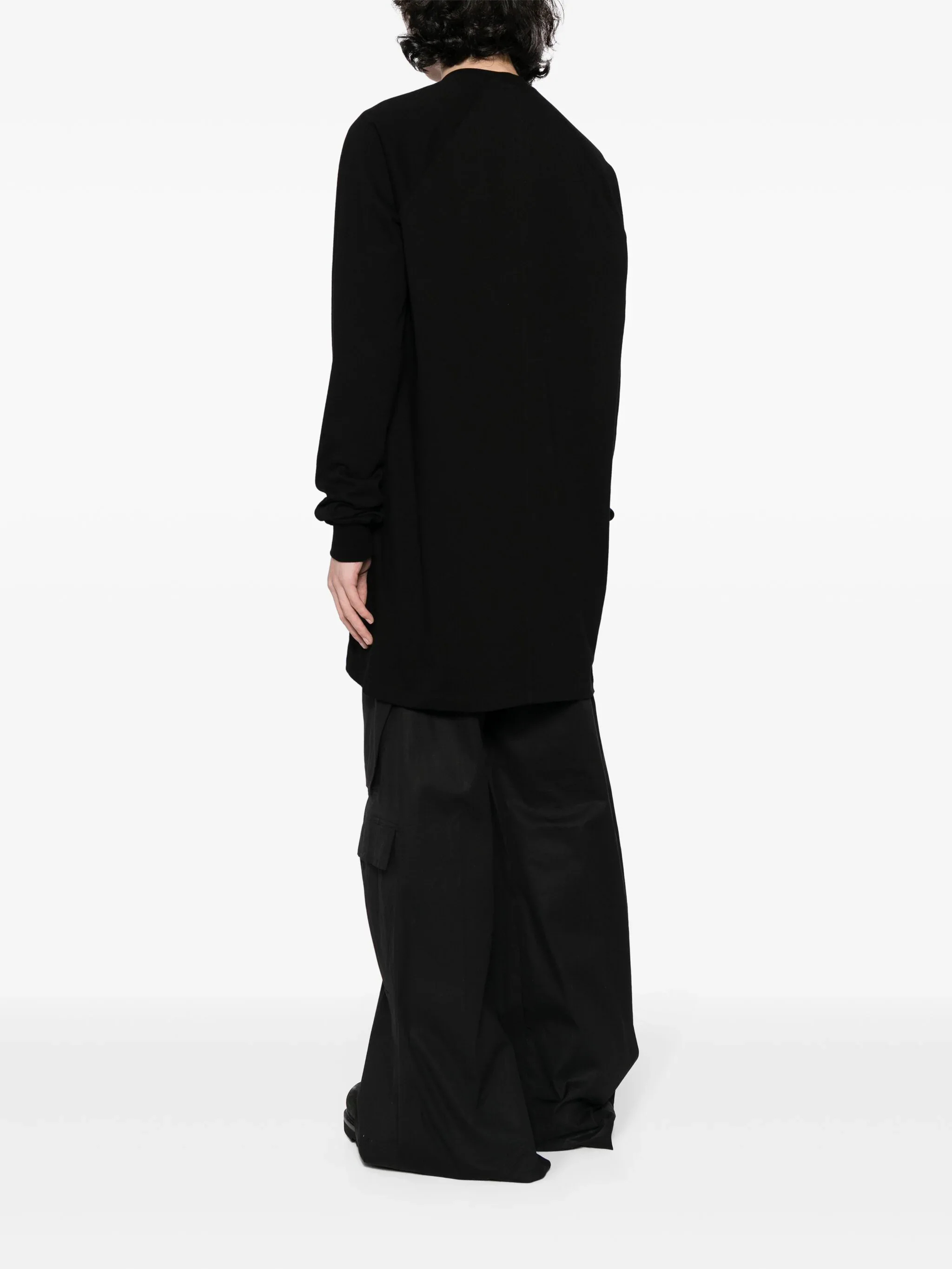 Rick Owens Long-sleeve Cotton Sweatshirt In Black