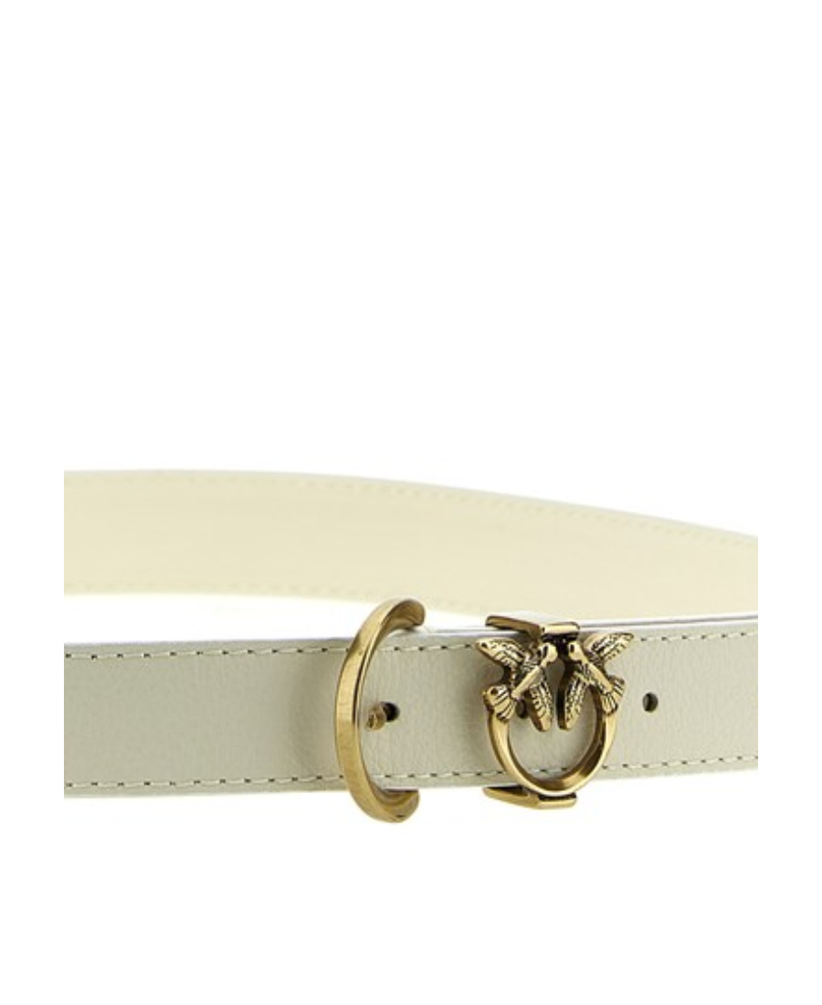Shop Pinko Love Birds Plaque Buckle Belt In Nude