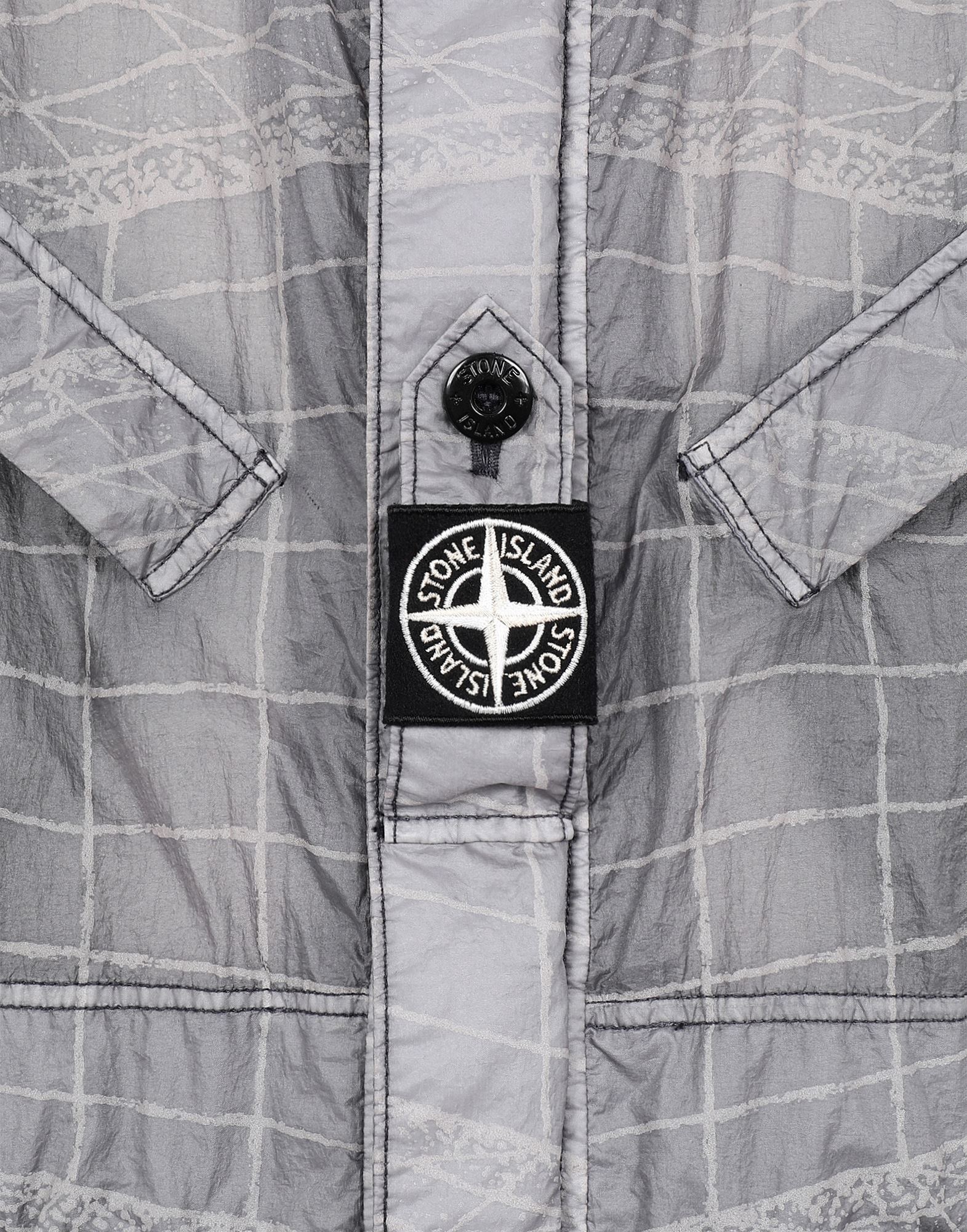 Shop Stone Island 42999 Reflective Grid Jacket In Gray