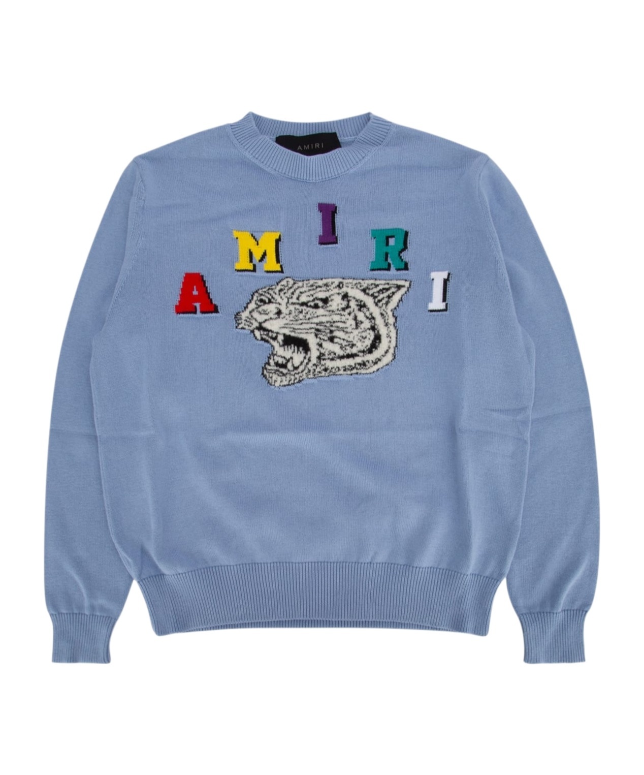 Amiri Round Neck Sweater In Blue