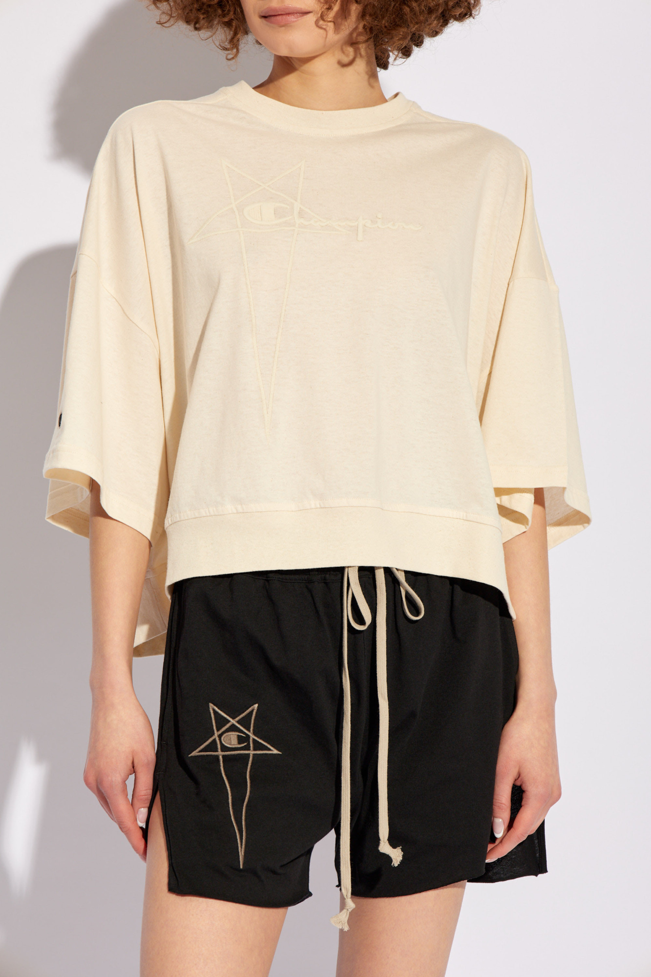 Rick Owens Tommy Cropped Sweatshirt In Nude