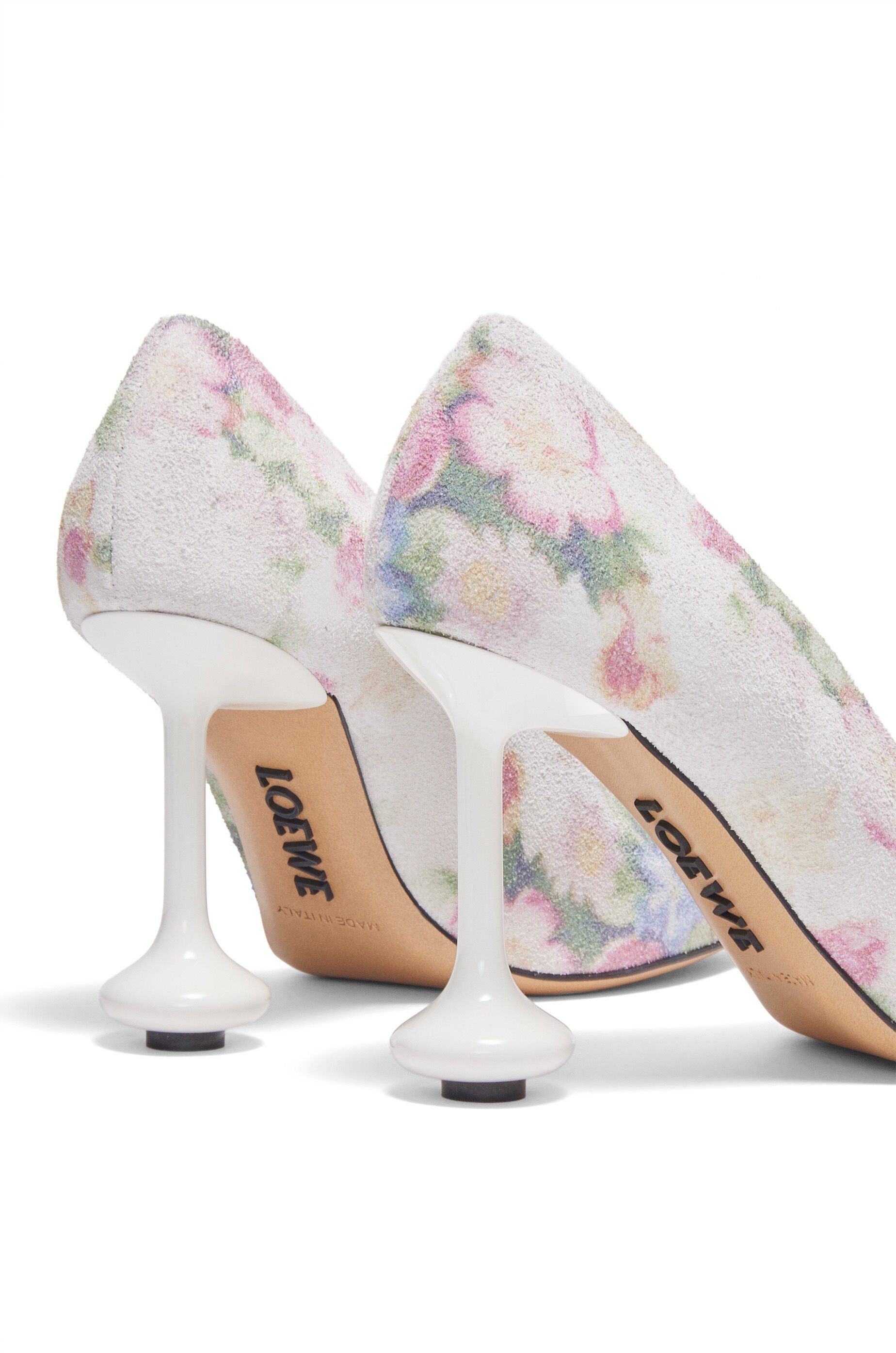 Loewe Leather Floral Toy Pumps 90 In White