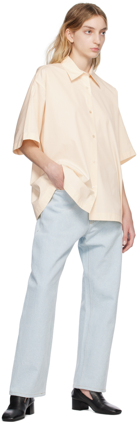 Studio Nicholson Lapel Short-sleeved Shirt In White