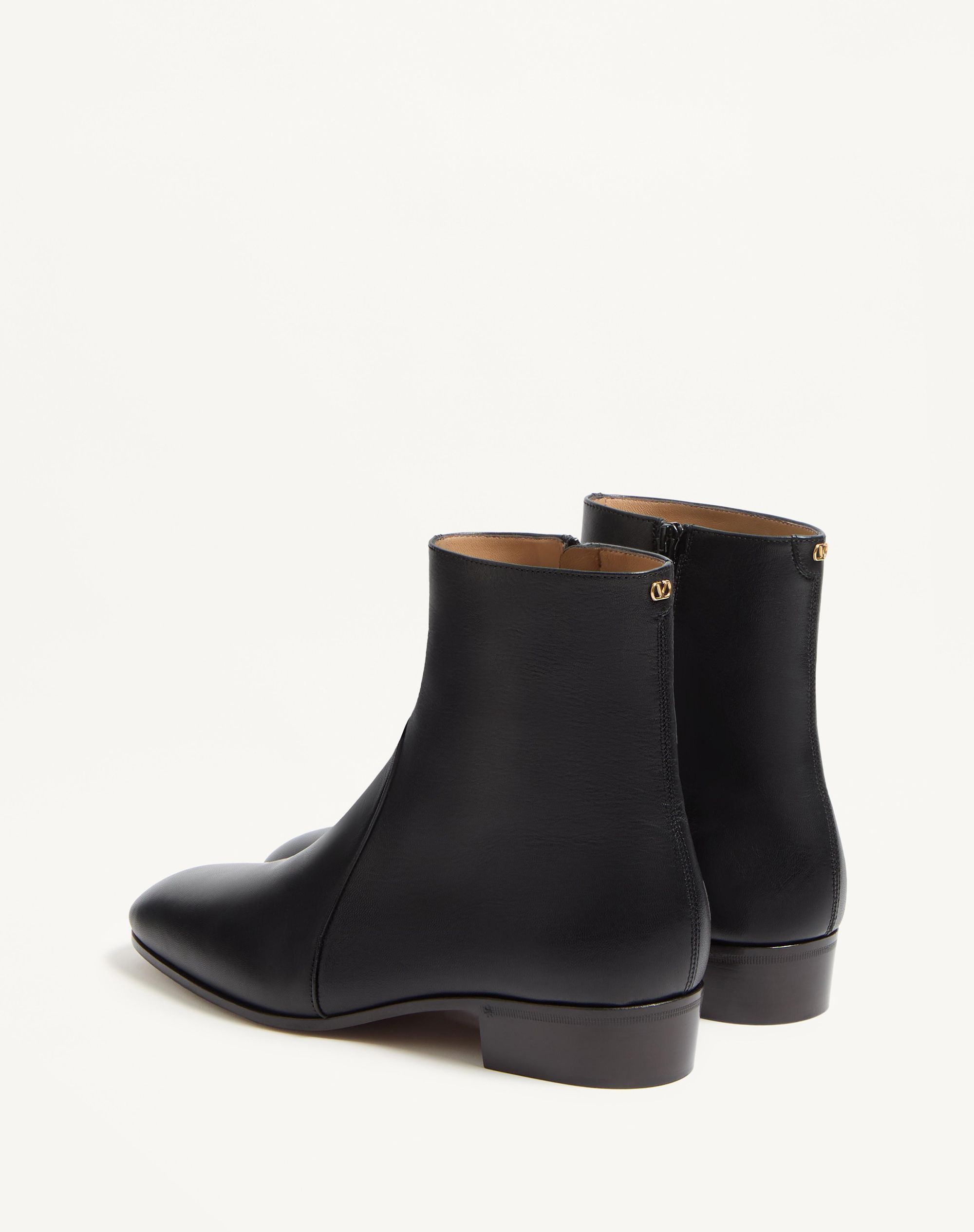 Valentino Pat Ankle Boot In Kidskin In Black