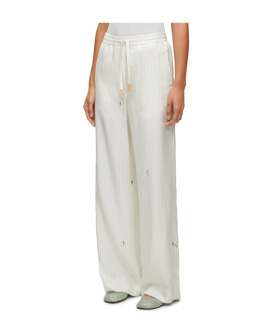 Loewe X Suna Fujita Pinstriped Trousers In White
