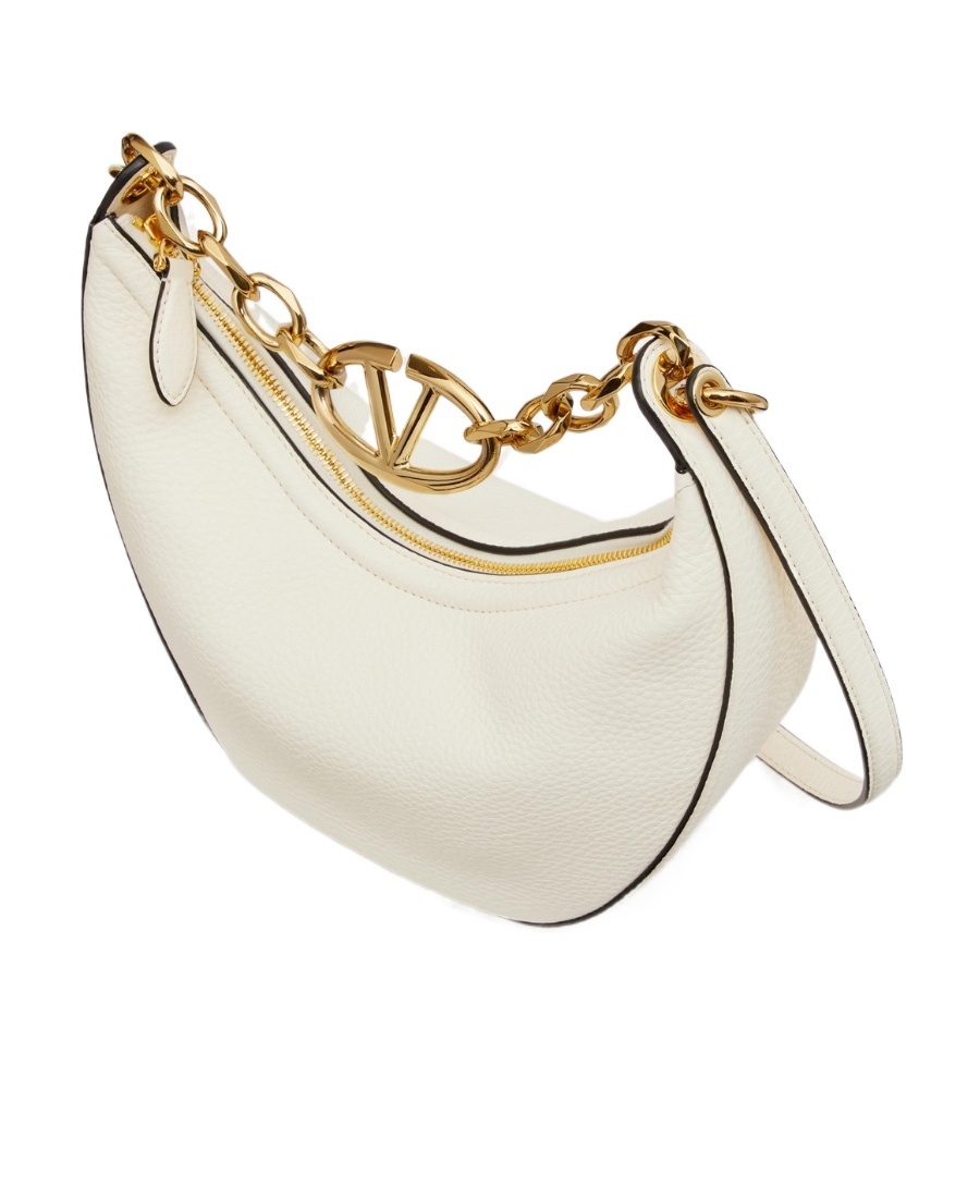 Valentino Neutral Vlogo Moon Small Shoulder Bag In White